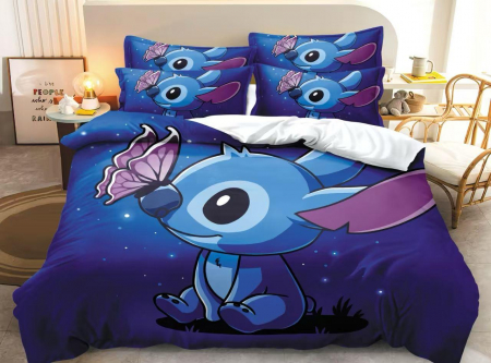 Cearceaf normal - Lenjerie Din Bumbac Tip Finet Premium Disney - Stitch Visator