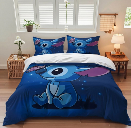 Lenjerie Din Bumbac Tip Finet Premium Disney - Stitch Visator [4]