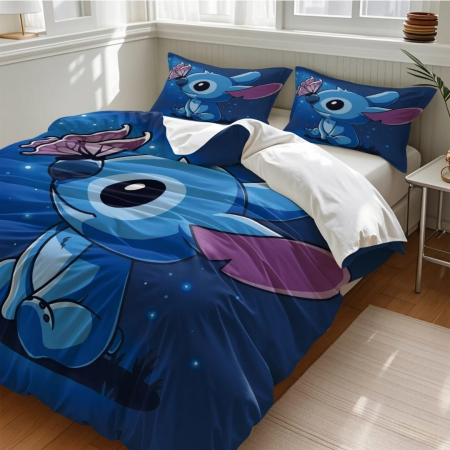 Lenjerie Din Bumbac Tip Finet Premium Disney - Stitch Visator [5]