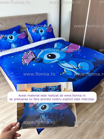 Lenjerie Din Bumbac Tip Finet Premium Disney - Stitch Visator [1]