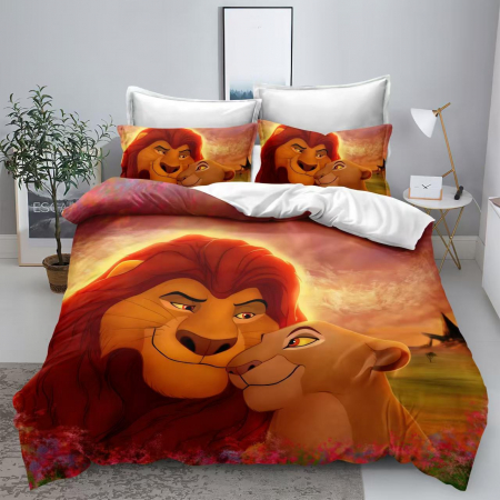 Cearceaf normal - Lenjerie Din Bumbac Tip Finet Premium Disney - Timon Si Pumba