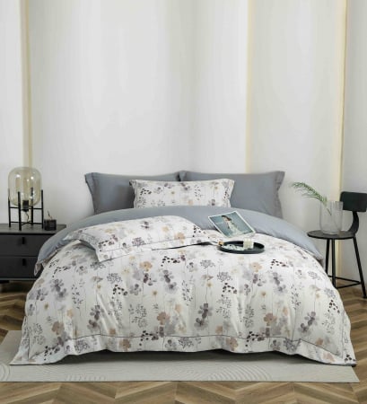 LENJERII DE PAT - Lenjerie Din Bumbac Tip Finet PREMIUM Luxury Cu Elastic - Mini Floricele