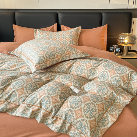 Lenjerie Din Bumbac Tip Finet PREMIUM Luxury Cu Elastic - Orange [7]