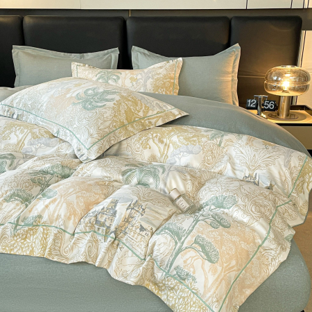 Lenjerie Din Bumbac Tip Finet PREMIUM Luxury Cu Elastic - Peisaj [4]