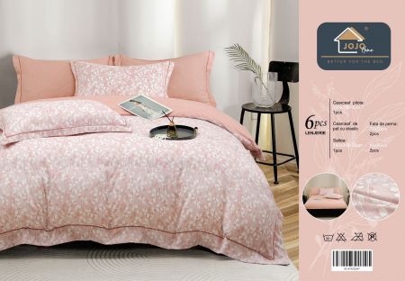 Lenjerie Din Bumbac Tip Finet PREMIUM Luxury Cu Elastic - Roz [6]