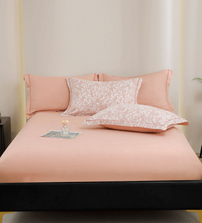 Lenjerie Din Bumbac Tip Finet PREMIUM Luxury Cu Elastic - Roz [4]