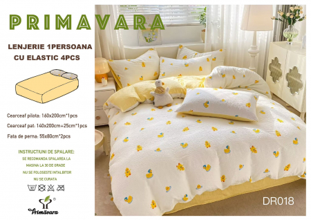LENJERII 1 PERSOANA - Lenjerie Din Bumbac Tip Finet Textura Creponata 1 Persoana Cu Elastic - Ratuste