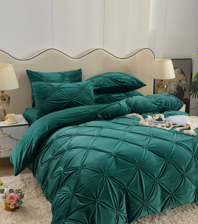 Lenjerie Din Catifea Cu Elastic - Verde Smarald [3]