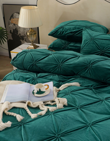 Lenjerie Din Catifea Cu Elastic - Verde Smarald [1]
