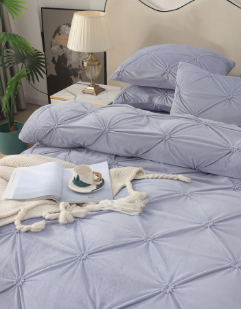 Lenjerie Din Catifea Cu Elastic - Albastru Pastel [2]