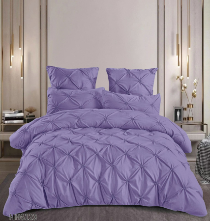 Cearceaf cu elastic - Lenjerie Din Finet 6 Piese Pliuri Cu Elastic - Violet