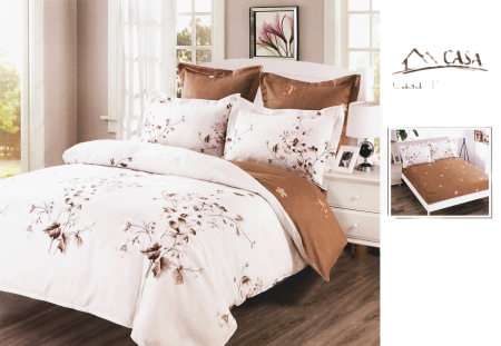 Cearceaf cu elastic - Lenjerie Din Finet Cu Elastic - Bej Floral