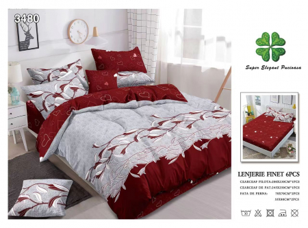 Bumbac Tip Finet Cu Elastic - Lenjerie Din Finet Cu Elastic - Gladiole