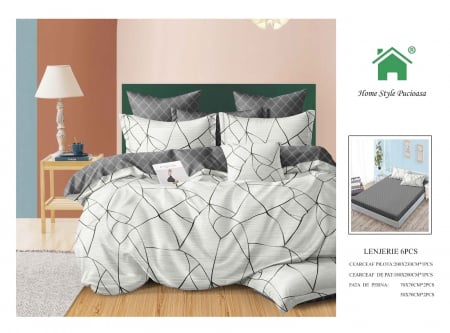 Bumbac Tip Finet Cu Elastic - Lenjerie De Pat Finet Cu Elastic - Linii Armonioase