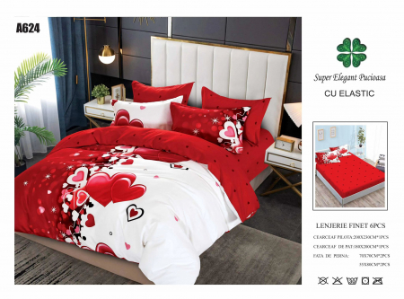 Bumbac Tip Finet Cu Elastic - Lenjerie Din Finet Cu Elastic - Love