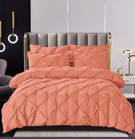 LENJERII DE PAT - Lenjerie Din Finet Cu Elastic Si Pliuri - Orange Somon