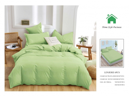 Bumbac Tip Finet Cu Elastic - Lenjerie Din Finet UNI Cu Elastic - Verde Fistic