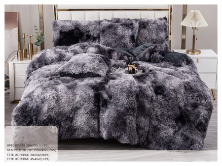 Lenjerii Pufoase Fluffy/Rabbit - Lenjerie Fluffy 6 Piese - Negru Patat