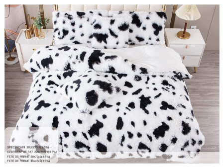 Lenjerii Pufoase Fluffy/Rabbit - Lenjerie Fluffy 6 Piese - Print Vacuta Vesela