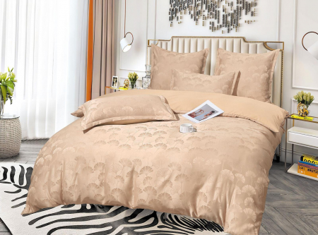 LENJERII DE PAT - Lenjerie Jacquard Satinat Cu Elastic - Bej Ginseng