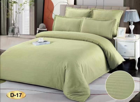 Bumbac Tip Damasc - Lenjerie Pat Damasc 6 Piese - Verde Fistic