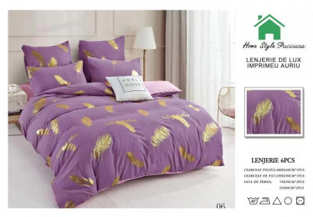 LENJERII DE PAT - Lenjerie Pat Finet Premium Imprimeu Gold- Feeling Like A Feather