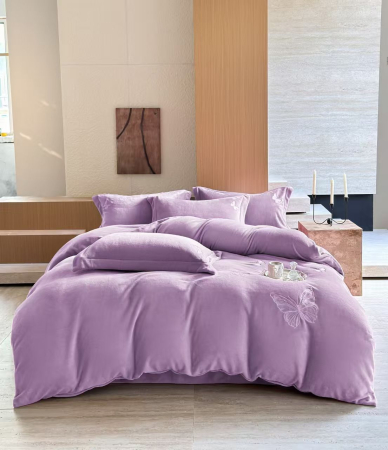 Lenjerii De Pat Cocolino - Lenjerii Cocolino UNI Cu Broderie Fluture - Mov