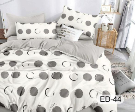 Cearceaf cu elastic - Lenjerii De Pat Din Bumbac Fin Superior Cu Elastic - Alb Cu Cercuri Gri