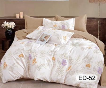 Cearceaf cu elastic - Lenjerii De Pat Din Bumbac Fin Superior Cu Elastic - Alb Cu Model Floral