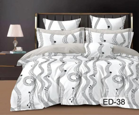 Cearceaf cu elastic - Lenjerii De Pat Din Bumbac Fin Superior Cu Elastic - Alb Cu Note Muzicale