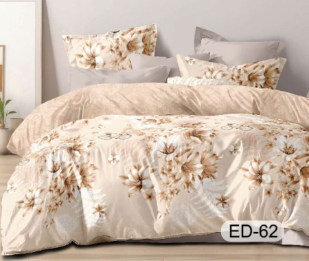 Cearceaf cu elastic - Lenjerii De Pat Din Bumbac Fin Superior Cu Elastic - Bej Deschis Cu Flori