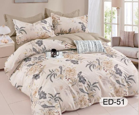 Cearceaf cu elastic - Lenjerii De Pat Din Bumbac Fin Superior Cu Elastic - Bej Deschis Cu Flori