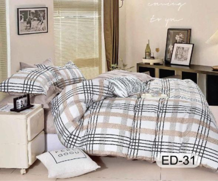 Cearceaf cu elastic - Lenjerii De Pat Din Bumbac Fin Superior Cu Elastic - Dungi Si Patrate