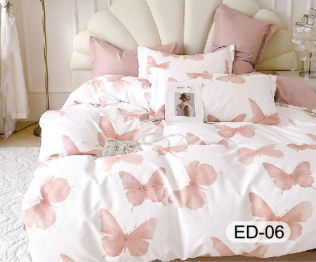 Cearceaf cu elastic - Lenjerii De Pat Din Bumbac Fin Superior Cu Elastic - Fluturi Roz Delicat