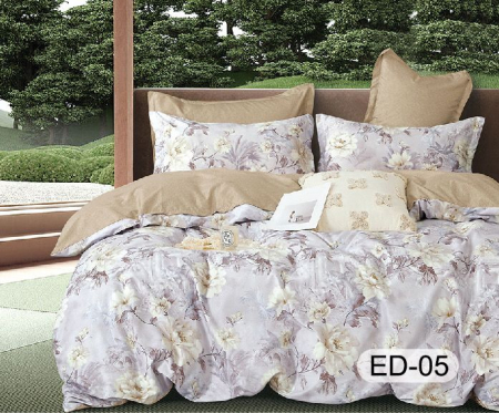 Cearceaf cu elastic - Lenjerii De Pat Din Bumbac Fin Superior Cu Elastic - Flori Beige