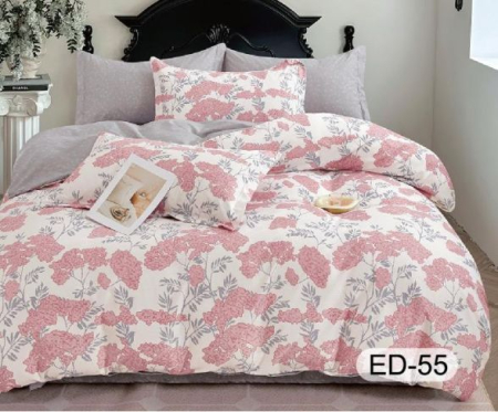 Cearceaf cu elastic - Lenjerii De Pat Din Bumbac Fin Superior Cu Elastic - Flori Roz