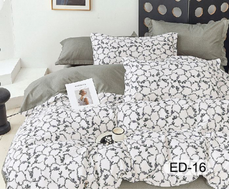 LENJERII DE PAT - Lenjerii De Pat Din Bumbac Fin Superior Cu Elastic - Flori Monocrom