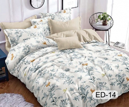 LENJERII DE PAT - Lenjerii De Pat Din Bumbac Fin Superior Cu Elastic - Frunze Oliv