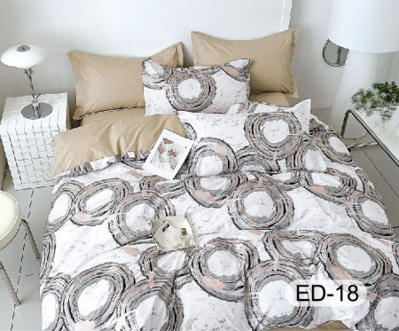 LENJERII DE PAT - Lenjerii De Pat Din Bumbac Fin Superior Cu Elastic - Cercuri Pastel