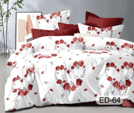 Cearceaf cu elastic - Lenjerii De Pat Din Bumbac Fin Superior Cu Elastic - Inimioare Din Trandafiri