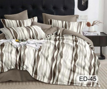 Cearceaf cu elastic - Lenjerii De Pat Din Bumbac Fin Superior Cu Elastic - Maro Cu Dungi