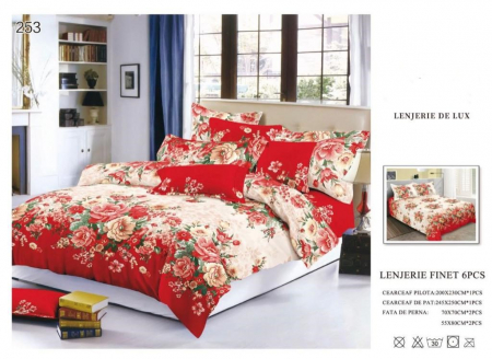 Bumbac Tip Finet 6 Piese - Lenjerii De Pat Din Finet 6 Piese - Gradina Florilor