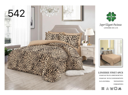 Cearceaf normal - Lenjerii De Pat Din Finet 6 Piese - Animal Print