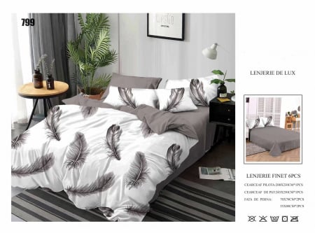 Bumbac Tip Finet 6 Piese - Lenjerii De Pat Din Finet 6 Piese - Pene