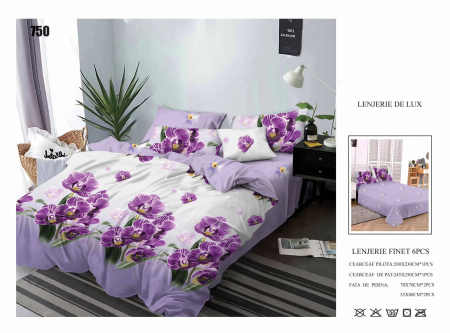 Cearceaf normal - Lenjerii De Pat Din Finet 6 Piese - Orhidee Mov