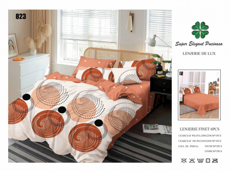 Bumbac Tip Finet 6 Piese - Lenjerii De Pat Din Finet 6 Piese - Buline Si Inimioare