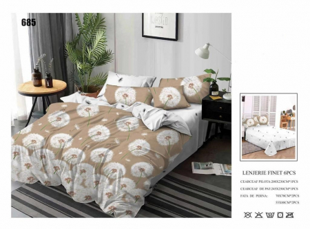 Bumbac Tip Finet 6 Piese - Lenjerii De Pat Din Finet 6 Piese - Papadie In Vant