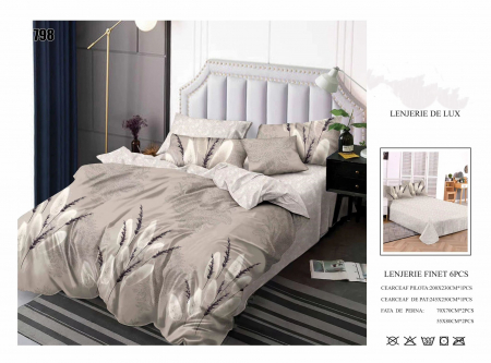 Bumbac Tip Finet 6 Piese - Lenjerii De Pat Din Finet 6 Piese - Flori Din Delta