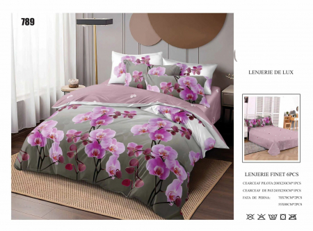 Cearceaf normal - Lenjerii De Pat Din Finet 6 Piese - Orhidee Roz
