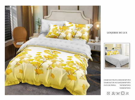 Cearceaf normal - Lenjerii De Pat Din Finet 6 Piese - GinSeng Galben